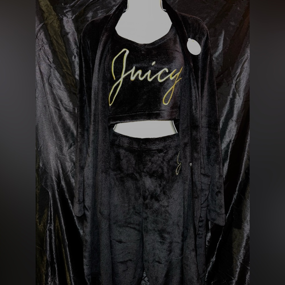 3pc Juicy Couture Set Black/Gold Set